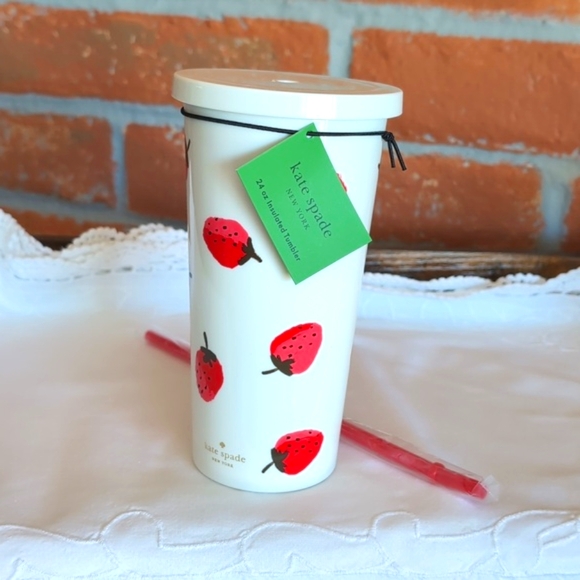 ♠️ Kate Spade Insulated Lunch Bag & Insulated Tumbler Set with Strawberr… - Picture 6 of 10